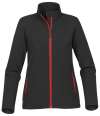 KSB-1W Stormtech Ladies Orbiter Soft Shell Jacket Black / Bright Red colour image